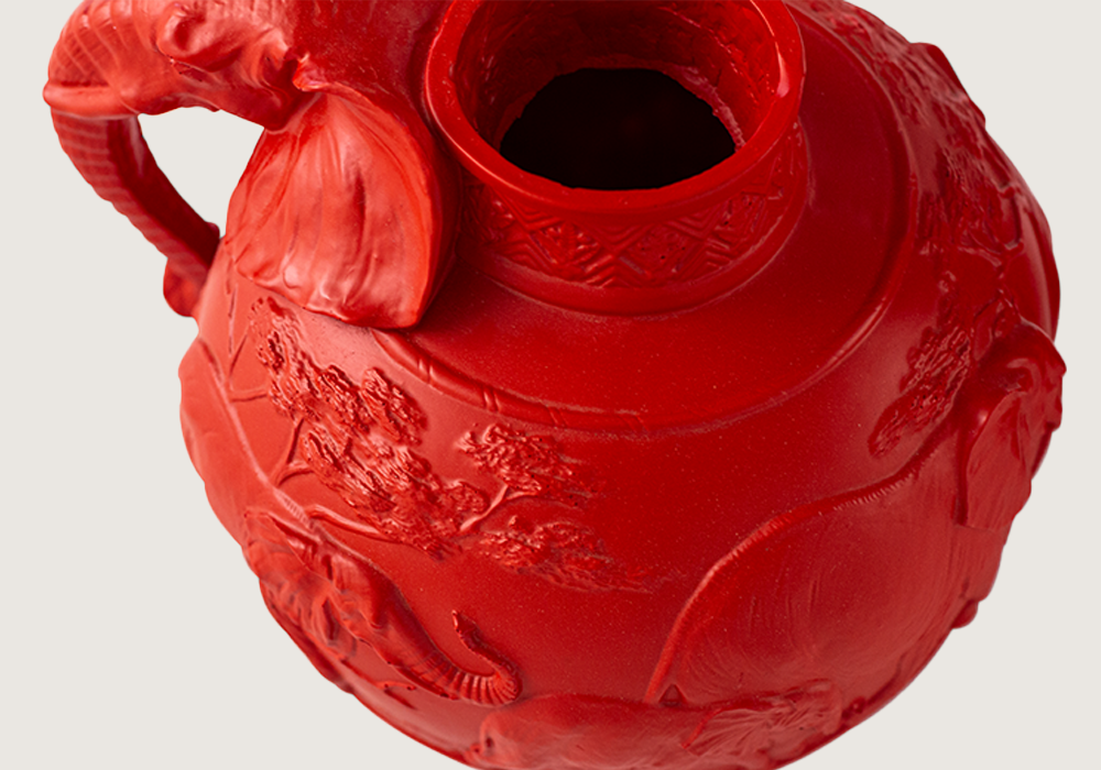 Modern yaşam alanı için kırmızı filli dekoratif vazo