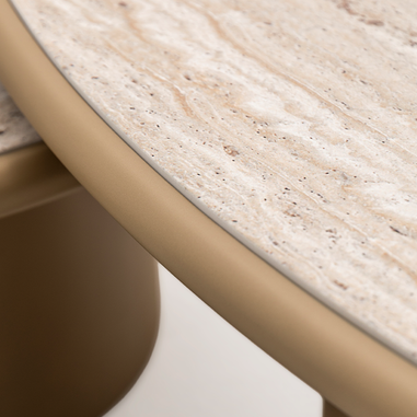 Foça orta sehpa traverten desen üst yüzey Homevse