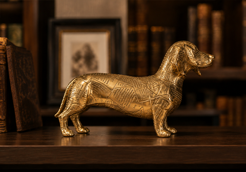 Gazete desenli dekoratif köpek biblosu Homevse
