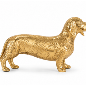 Gold renk Gazete Köpek Dekoratif Obje