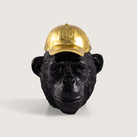 Modern yaşam alanı için maymun figürlü gold dekoratif aksesuar