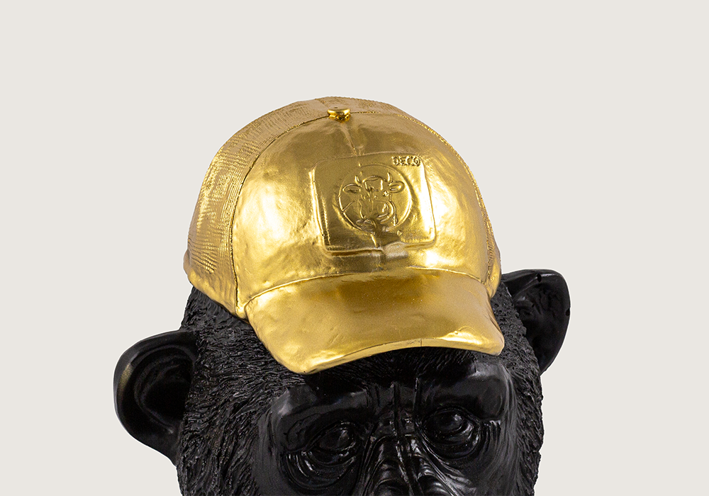 Modern yaşam alanı için maymun figürlü gold dekoratif aksesuar