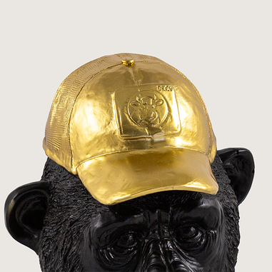 Modern yaşam alanı için maymun figürlü gold dekoratif aksesuar
