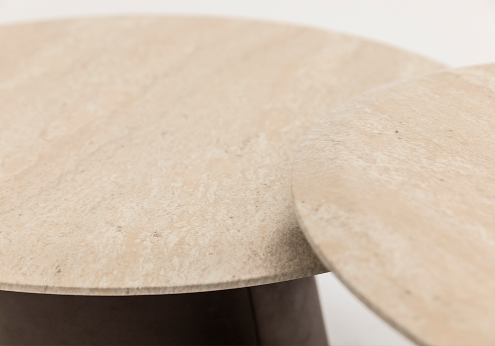 Gönen orta sehpa traverten desen üst yüzey Homevse