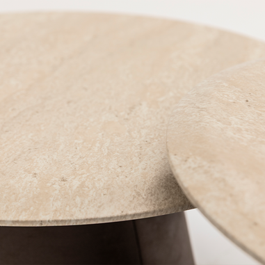 Gönen orta sehpa traverten desen üst yüzey Homevse