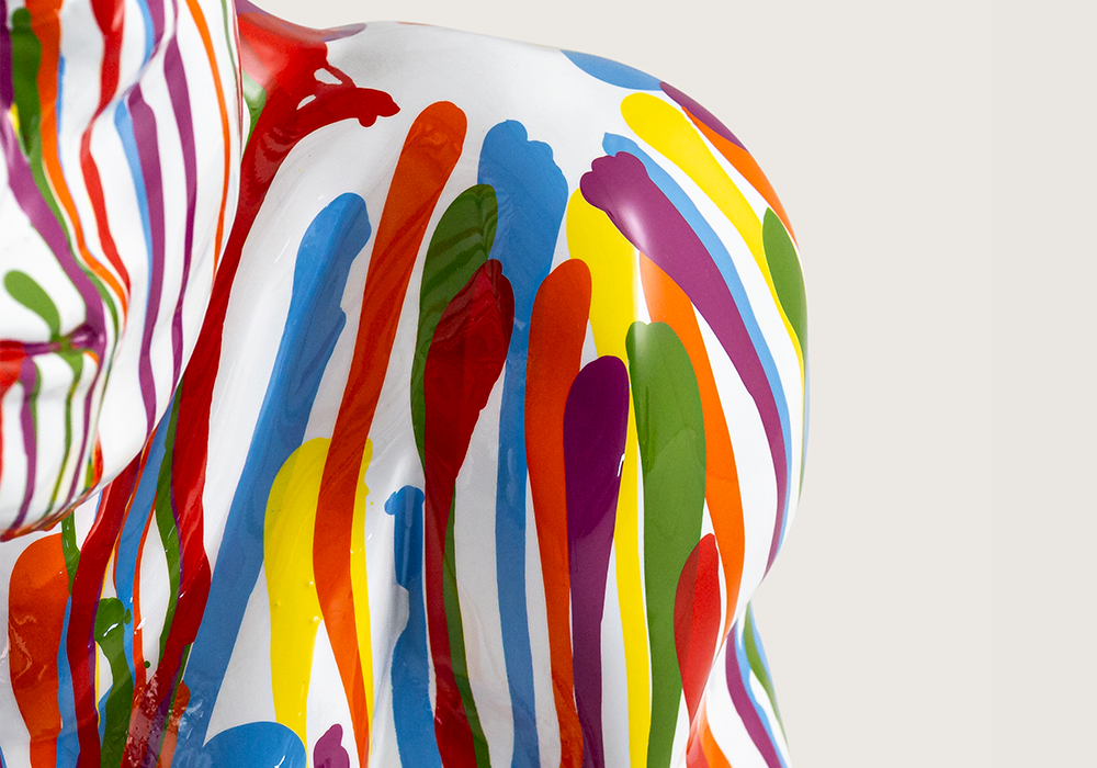 Modern yaşam alanı için renkli goril büst figürlü dekoratif aksesuar
