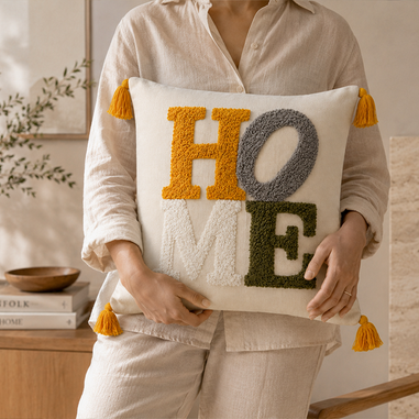 Home yazılı salon kırlenti modern ev dekorasyon aksesuarı