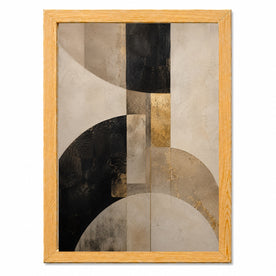 Arco geometrik soyut dekoratif tablo bej siyah