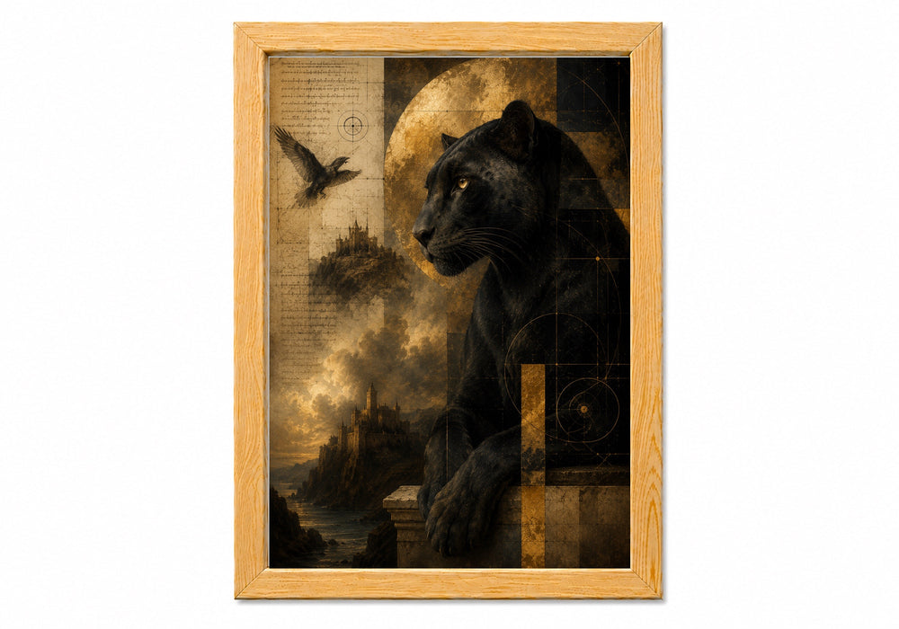 Noctis siyah panter gold dekoratif tablo