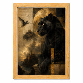 Noctis siyah panter gold dekoratif tablo