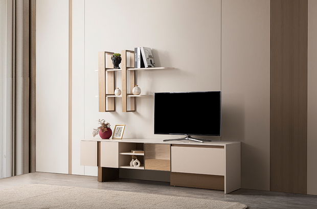 İz TV ünitesi modern salon dekorasyonu