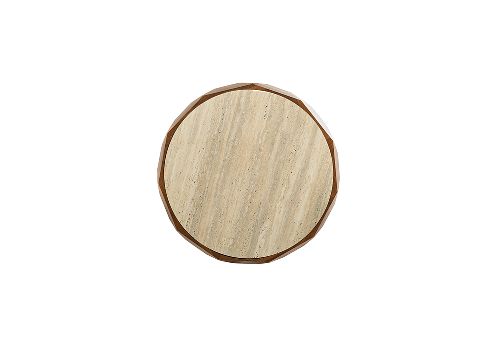 Karesi orta sehpa traverten desen ve ceviz renk üst yüzey Homevse