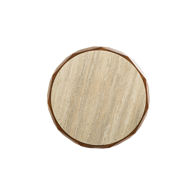 Karesi orta sehpa traverten desen ve ceviz renk üst yüzey Homevse