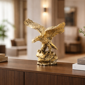 Kartal gold büst dekoratif obje modern konsol üzerinde