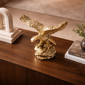 Kartal gold büst dekoratif obje modern konsol üzerinde