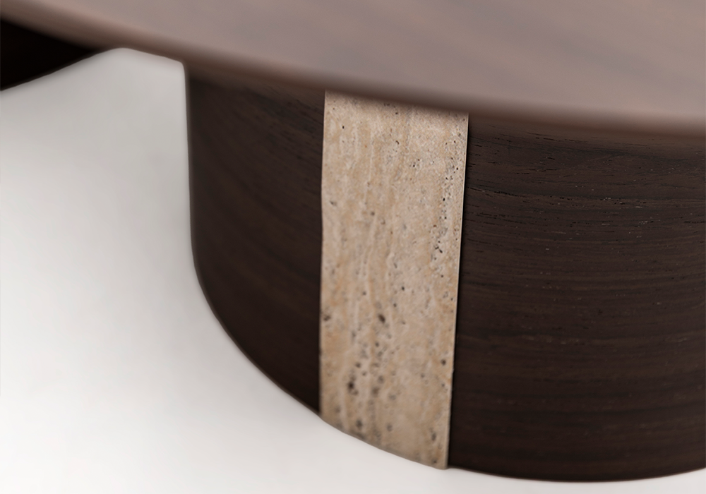 Kayalı orta sehpa Amerikan ceviz MDF ayak detaylı Homevse