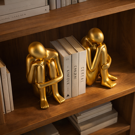 Gold kitap tutucu dekoratif obje kitaplık rafında kullanım