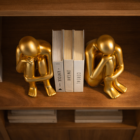 Gold kitap tutucu dekoratif obje kitaplık rafında kullanım