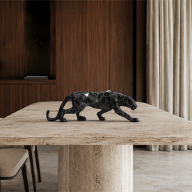 Kübik panter dekoratif obje modern salon dekorasyonu