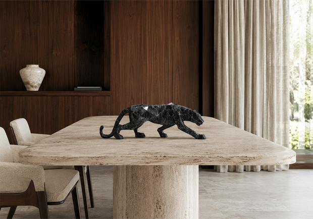 Kübik panter dekoratif obje modern salon dekorasyonu