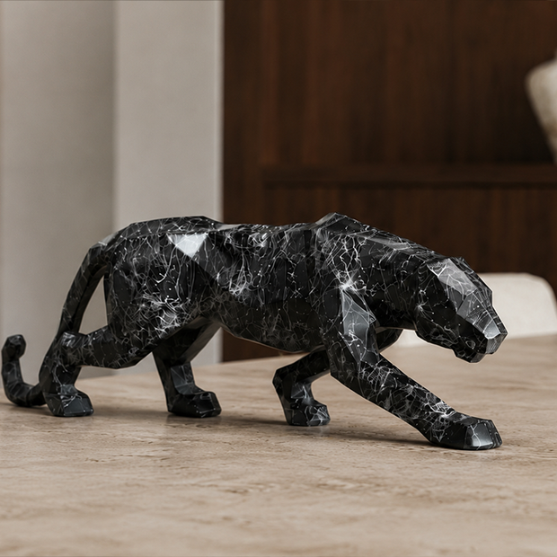 Kübik panter dekoratif obje modern salon dekorasyonu