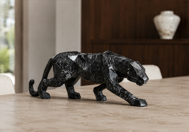 Kübik panter dekoratif obje modern salon dekorasyonu