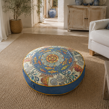 Mandora mandala desenli dekoratif yer minderi 60x60 cm