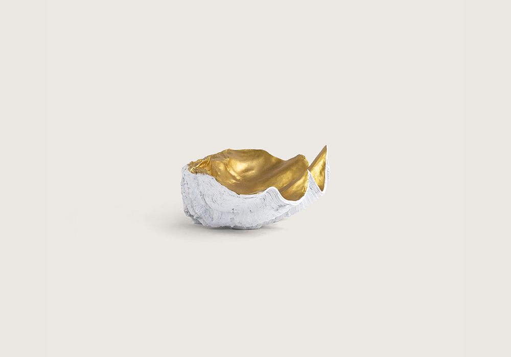 Küçük beyaz gold midye tabak 