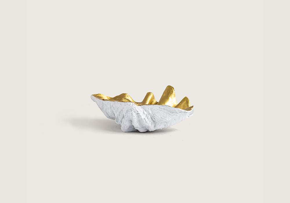Küçük beyaz gold midye tabak 