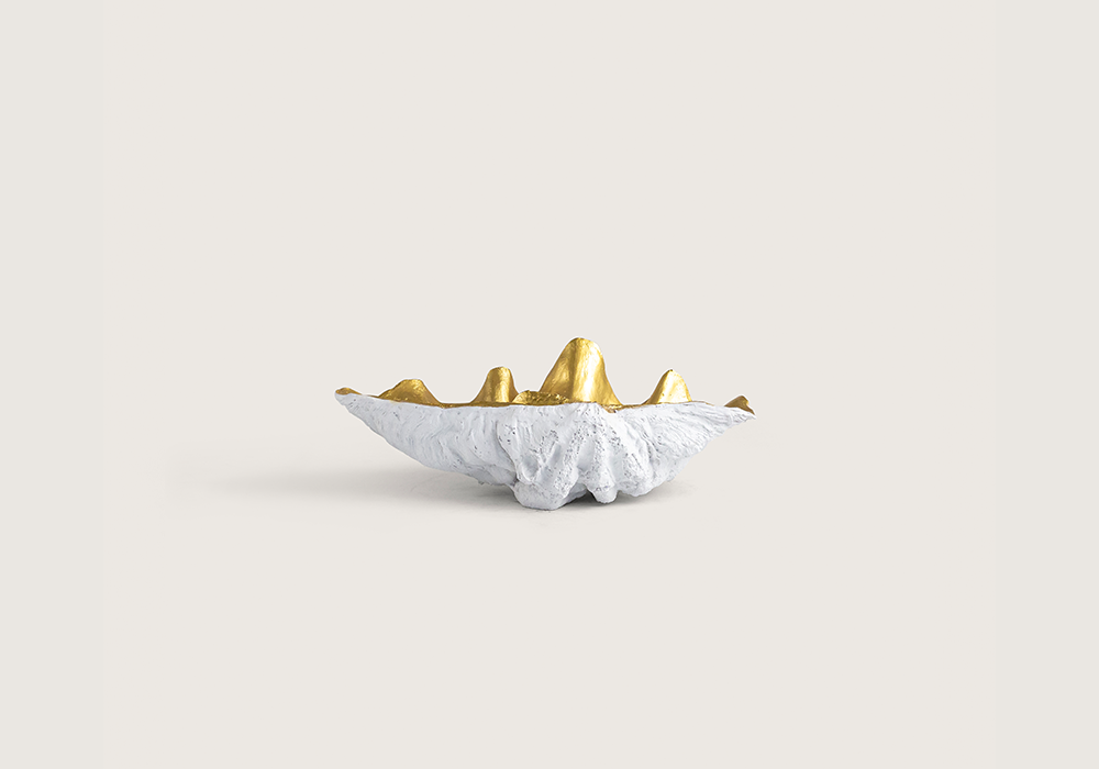 Küçük beyaz gold midye tabak 