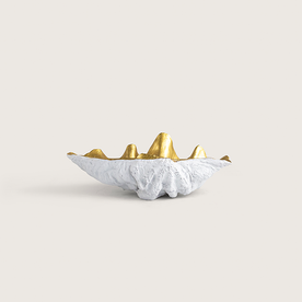 Küçük beyaz gold midye tabak 