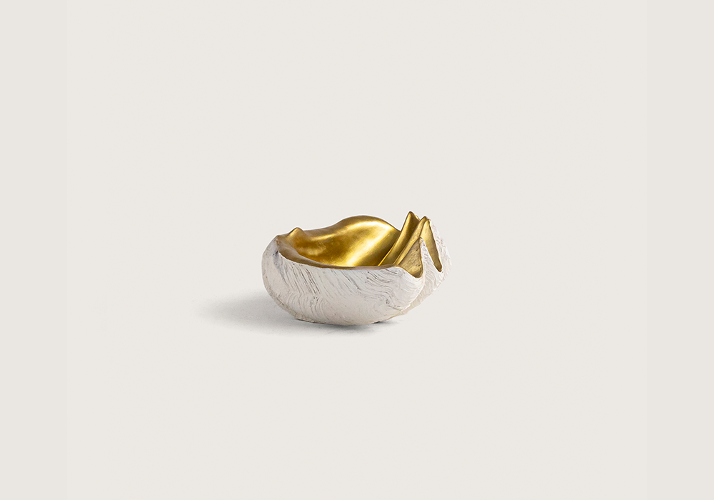 Küçük beyaz gold midye tabak 