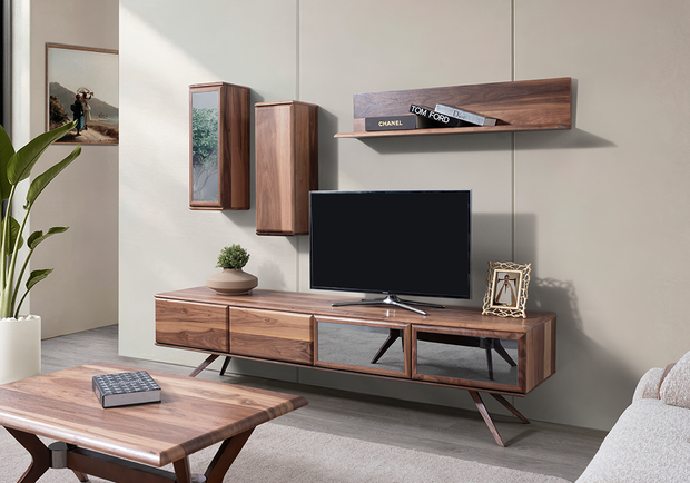Milas TV ünitesi modern salon dekorasyonu