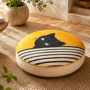 Modern ve eğlenceli tasarıma sahip 60x60 dekoratif yer minderi