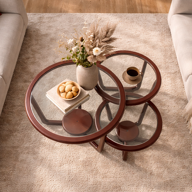 Narlıkuyu orta sehpa cam üst yüzey detaylı Homevse