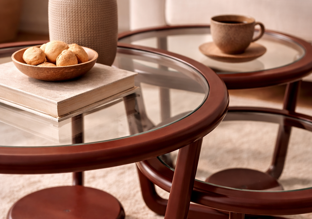 Narlıkuyu yuvarlak form üçlü orta sehpa Homevse