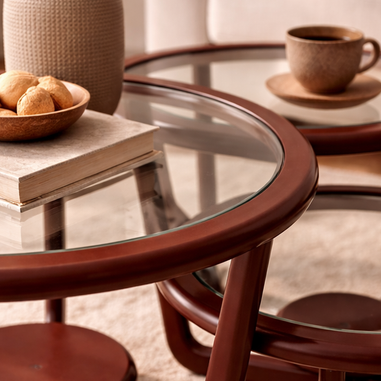 Narlıkuyu yuvarlak form üçlü orta sehpa Homevse