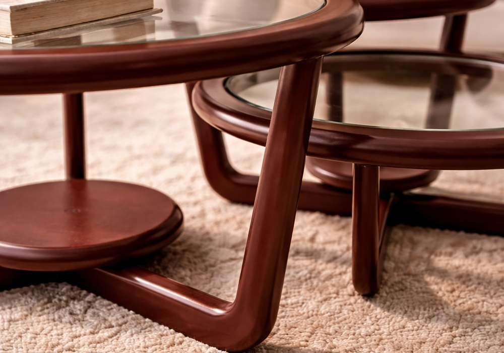 Narlıkuyu orta sehpa bordo ayak detaylı Homevse