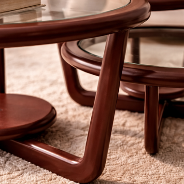 Narlıkuyu orta sehpa bordo ayak detaylı Homevse