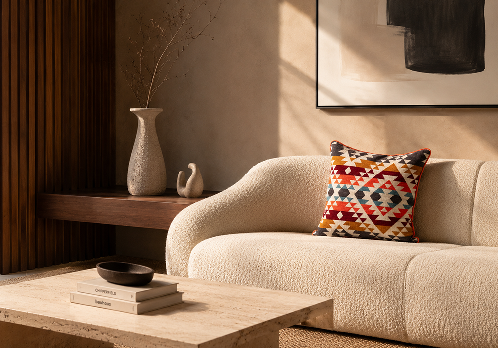 Nomad Dekoratif Kırlent Kılıfı geometrik motifli renkli kırlent modeli