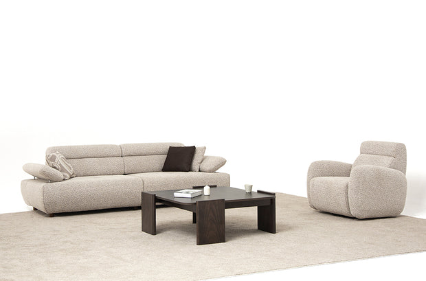 Homevse Nova model krem renkli bukle teddy kumaşlı oval hatlara sahip modern koltuk takımı 