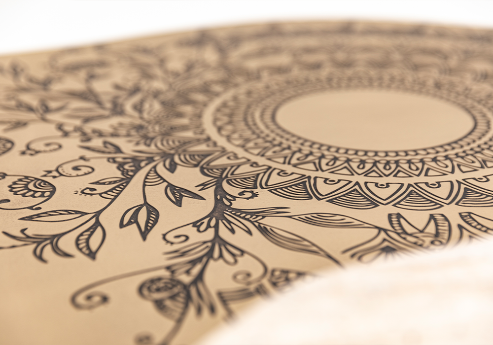 Ortaca orta sehpa bej etnik desenli üst yüzey Homevse