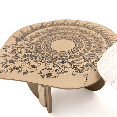 Ortaca ikili orta sehpa etnik desenli modern tasarım Homevse