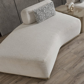 Paris Beyaz Tedy Kumaşlı Köşe Koltuk Takımı, Modern Modüler Tasarım, Derin Oturum Konforu