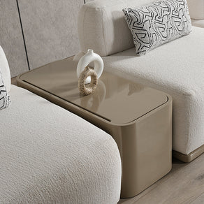 Paris Beyaz Tedy Kumaşlı Köşe Koltuk Takımı, Modern Modüler Tasarım, Derin Oturum Konforu