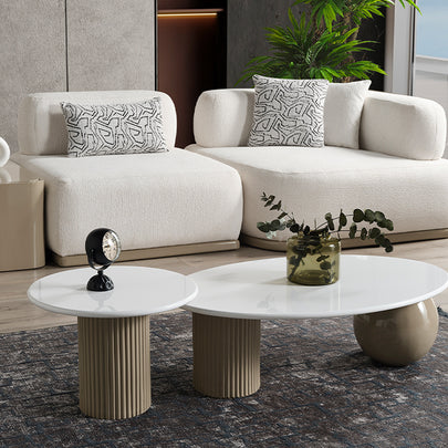 Paris Beyaz Tedy Kumaşlı Köşe Koltuk Takımı, Modern Modüler Tasarım, Derin Oturum Konforu