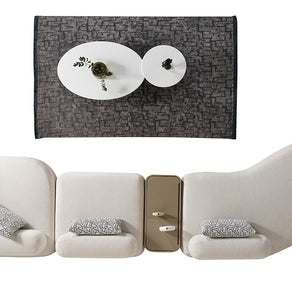 Paris Beyaz Tedy Kumaşlı Köşe Koltuk Takımı, Modern Modüler Tasarım, Derin Oturum Konforu