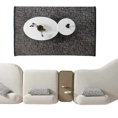 Paris Beyaz Tedy Kumaşlı Köşe Koltuk Takımı, Modern Modüler Tasarım, Derin Oturum Konforu