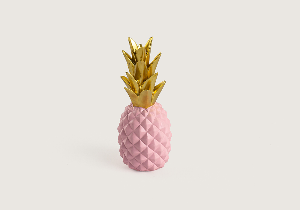 Modern yaşam alanı için ananas figürlü pembe gold dekoratif aksesuar