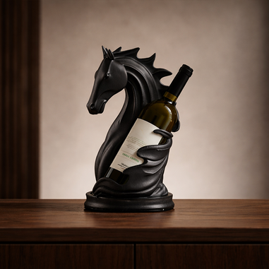 Şaraplık siyah at dekoratif obje modern bar köşesi dekorasyonu